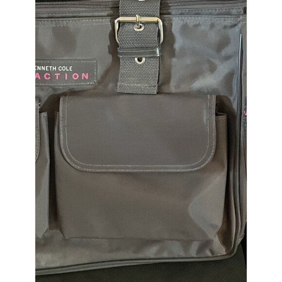 KENNETH COLE Reaction Gray/Pink Nylon Travel/ Messenger Bag NICE SEE ALL - Picture 7 of 16